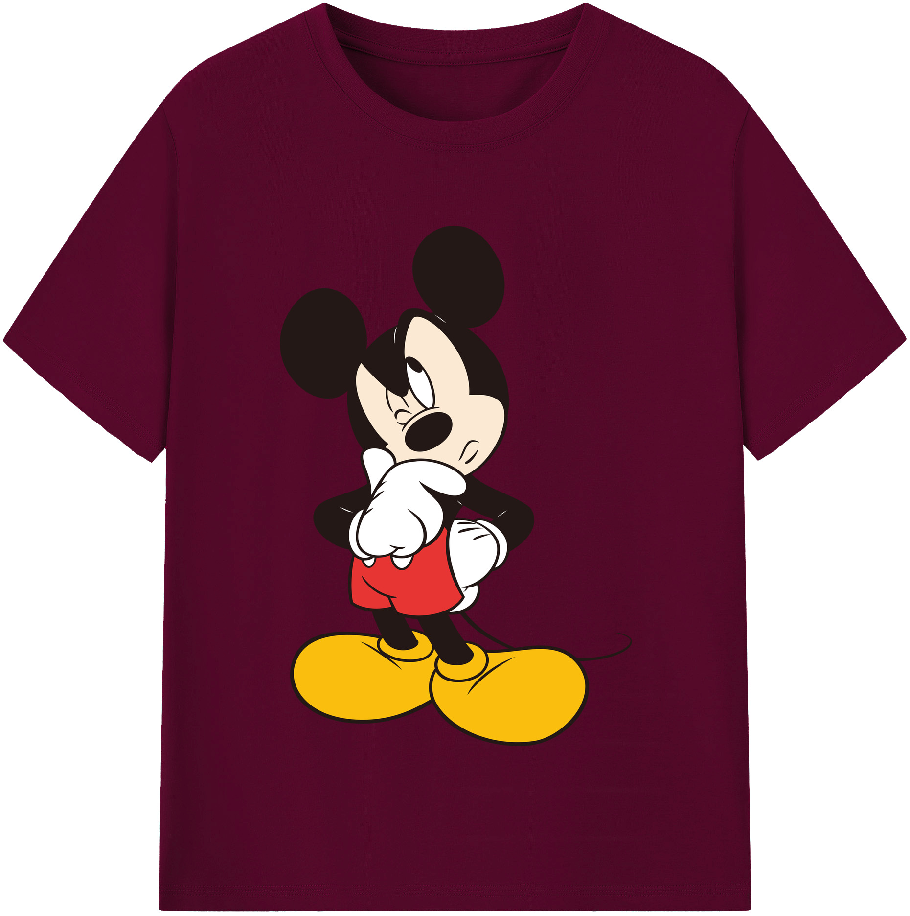 （画像用） ミッキーマウス Mickey Mouse レディースカジュアルプリントTシャツ（綿100％）